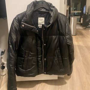 Abercrombie Leather Puffer Jacket